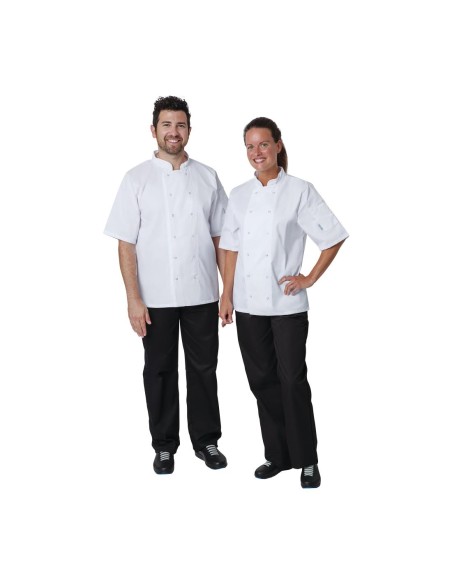 Veste de cuisine Whites Vegas mixte manches courtes blanche L