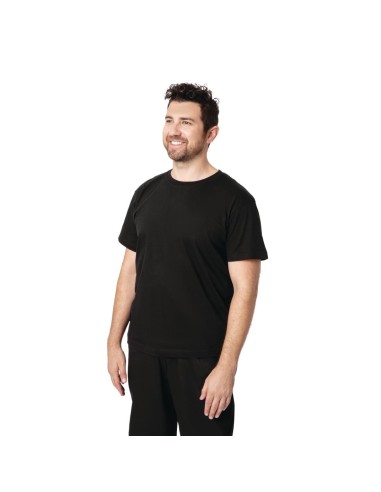 T-shirt mixte noir L - 100% coton - Confort professionnel
