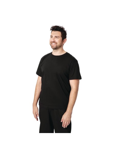 T-shirt mixte noir L - 100% coton - Confort professionnel