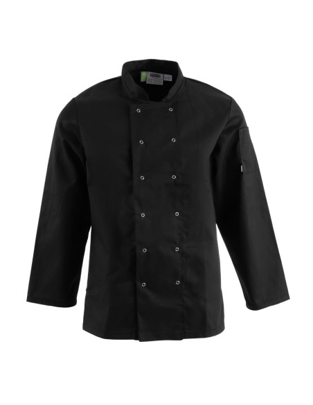 Veste de cuisine mixte Whites Vegas noire L - 80% polyester