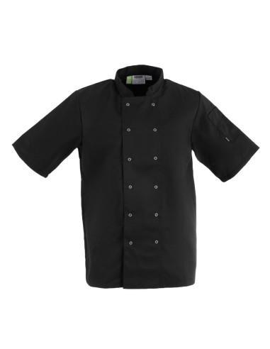 Veste de cuisine mixte Whites Vegas noire XL - manches courtes