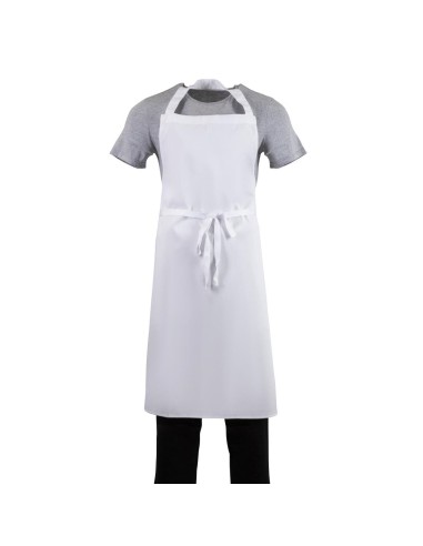 Tablier bavette Whites blanc XL - 80% polyester/20% coton