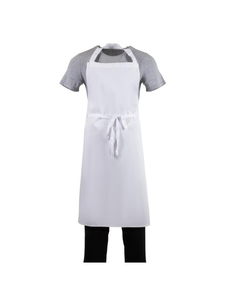 Tablier bavette Whites blanc XL - 80% polyester/20% coton