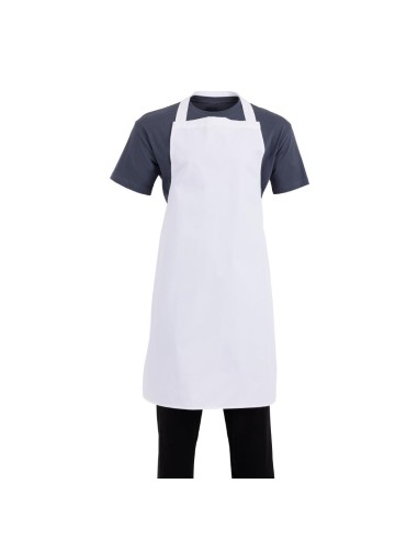 Tablier bavette Whites blanc - polyester-coton