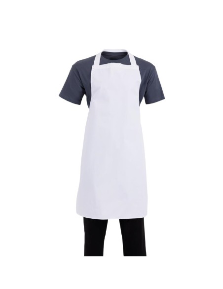 Tablier bavette Whites blanc - polyester-coton
