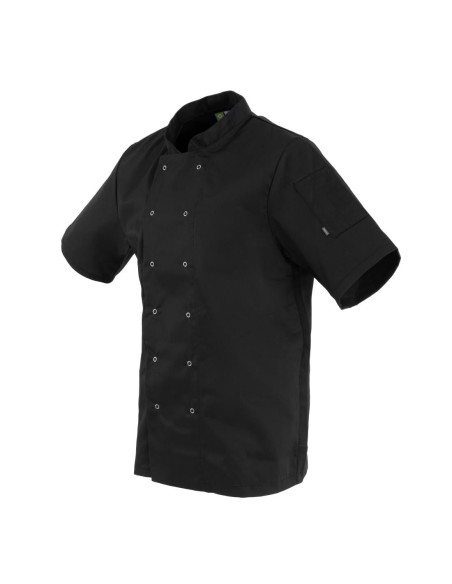 Veste de cuisine mixte Whites Vegas manches courtes noire XS