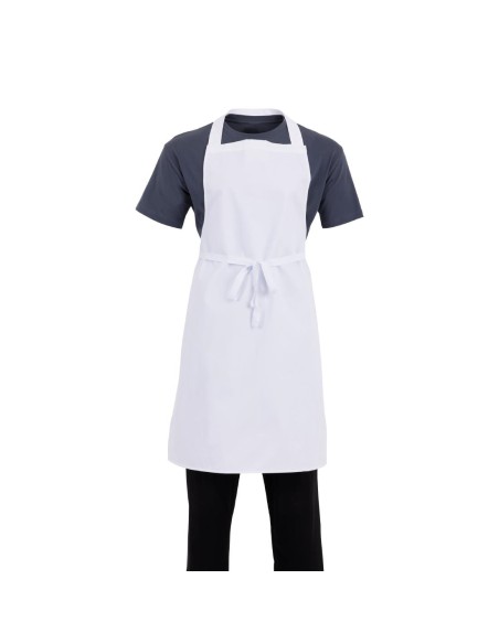 Tablier bavette Whites blanc - polyester-coton