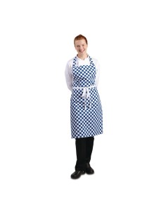 Tablier bavette Whites carreaux bleus et blancs - 71x97 cm 2