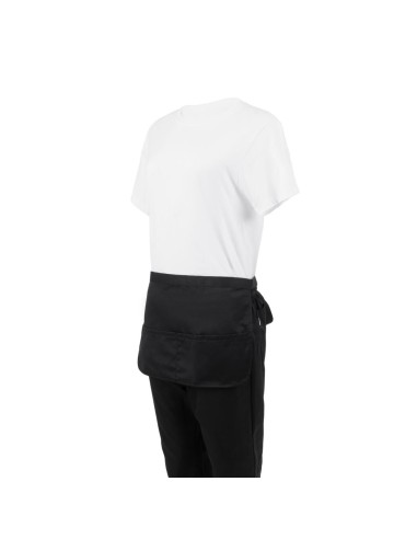 Tablier limonadier à poches Whites noir - 450x305 mm