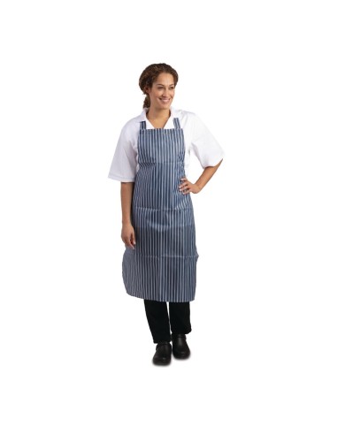 Tablier bavette déperlant Whites bleu et blanc - 1016x711 mm