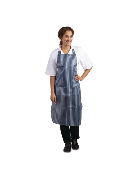 Tablier bavette déperlant Whites bleu et blanc - 1016x711 mm