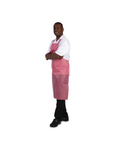Tablier bavette déperlant Whites rouge et blanc - Nylon 2