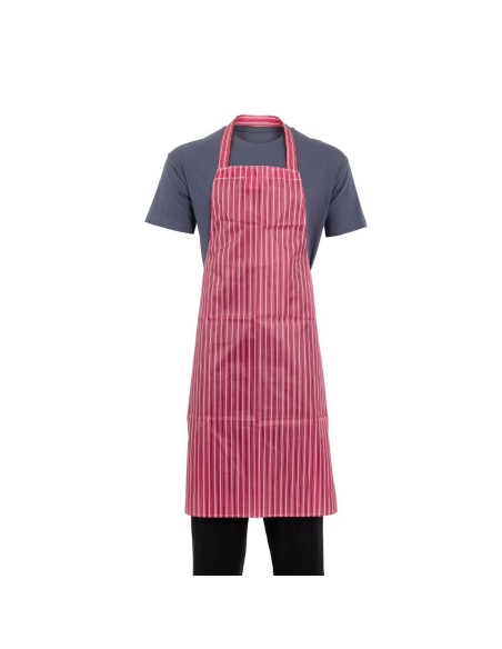 Tablier bavette déperlant Whites rouge et blanc - Nylon