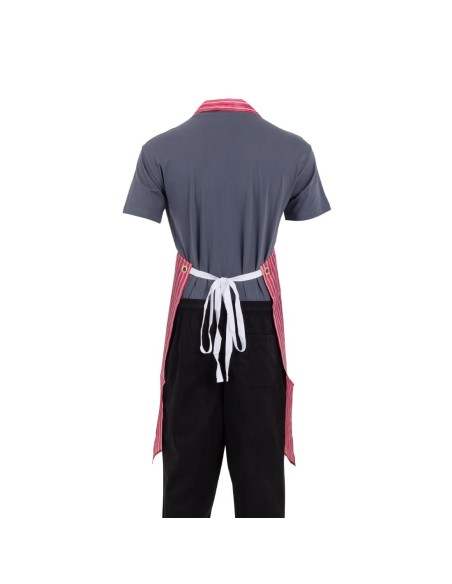 Tablier bavette déperlant Whites rouge et blanc - Nylon