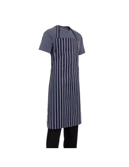 Tablier bavette Whites rayé marine et blanc XL