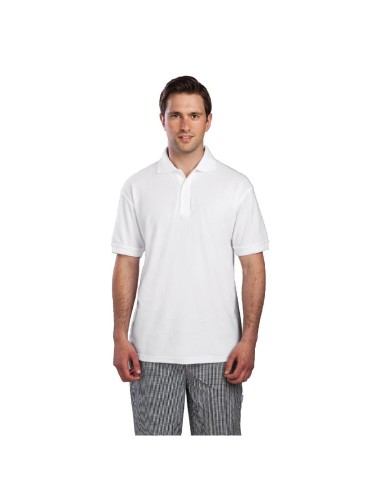 Polo mixte blanc L Portwest - Résistant et confortable