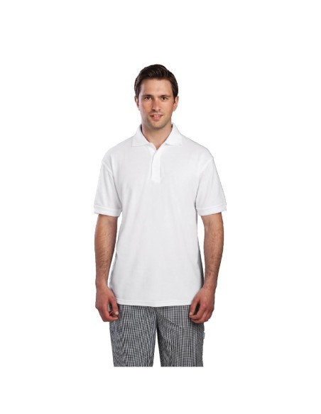 Polo mixte blanc L Portwest - Résistant et confortable