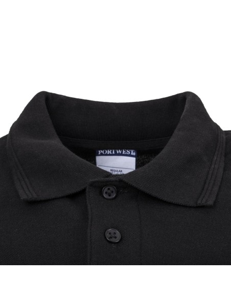 Polo mixte noir L Portwest - Résistant et élégant