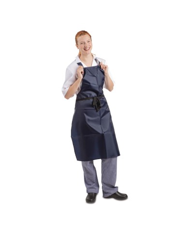 Tablier bavette déperlant Whites bleu - Nylon 1016x711 mm