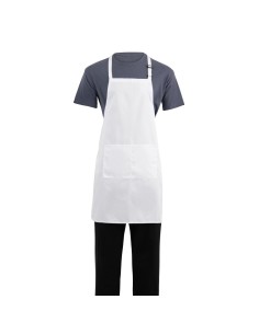 Tablier bavette Chef Works blanc - réglable et résistant