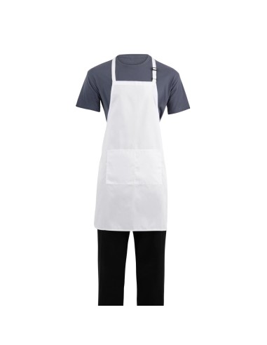 Tablier bavette Chef Works blanc - réglable et résistant