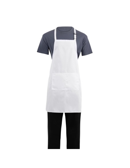 Tablier bavette Chef Works blanc - réglable et résistant