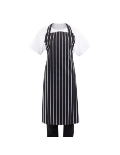 Tablier bavette Whites rayé noir et blanc - Mixte