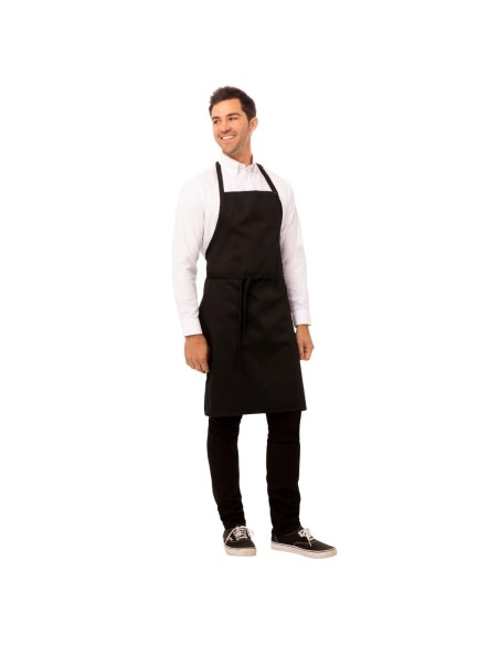 Tablier bavette Chef Works noir - 610 x 860 mm