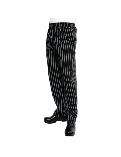 Pantalon mixte Baggy Chef Works rayé noir et blanc M 2