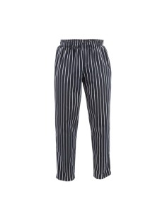 Pantalon Chef Works Baggy rayé noir blanc S - Mixte