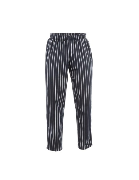 Pantalon Chef Works Baggy rayé noir blanc S - Mixte