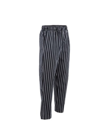 Pantalon Chef Works Baggy rayé noir blanc S - Mixte