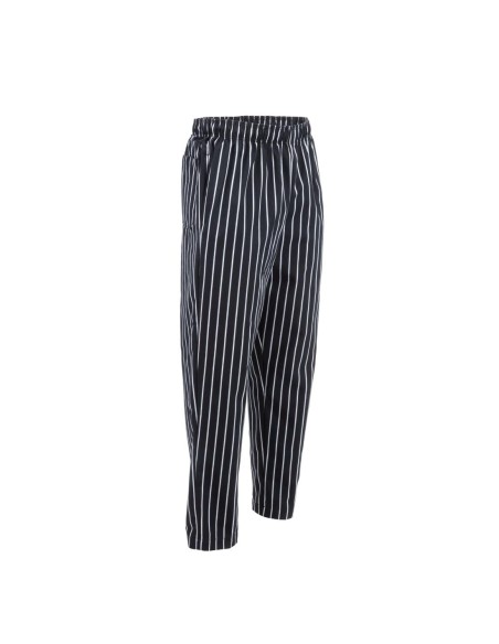 Pantalon Chef Works Baggy rayé noir blanc S - Mixte