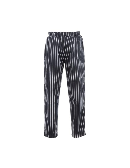 Pantalon Chef Works Baggy rayé noir blanc S - Mixte