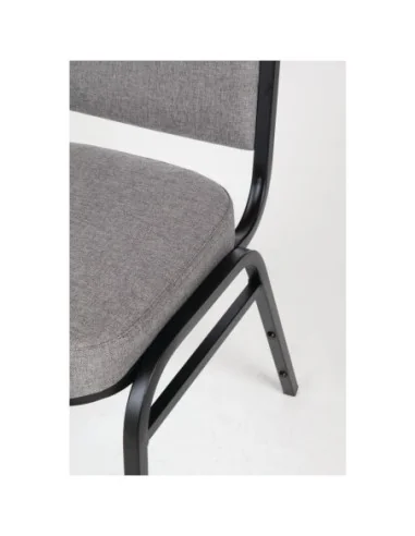 Chaise de banquet avec dossier carré et tissu gris Bolero lot de 4