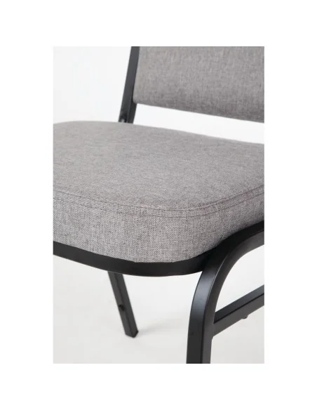 Chaise de banquet avec dossier carré et tissu gris Bolero lot de 4