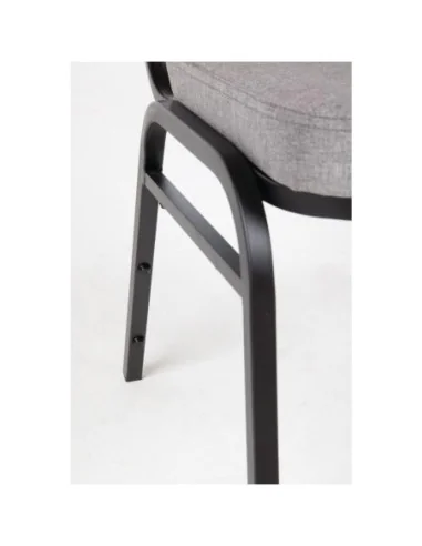 Chaise de banquet avec dossier carré et tissu gris Bolero lot de 4