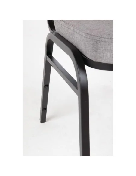Chaise de banquet avec dossier carré et tissu gris Bolero lot de 4