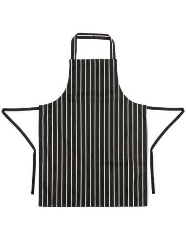 Tablier bavette Whites rayé noir et blanc