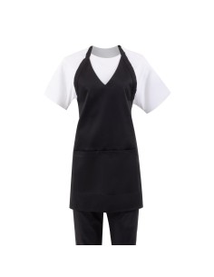 Tablier serveur col en V Whites noir - PolyCoton