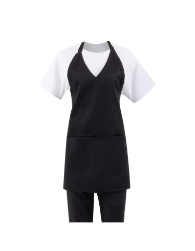 Tablier serveur col en V Whites noir - PolyCoton