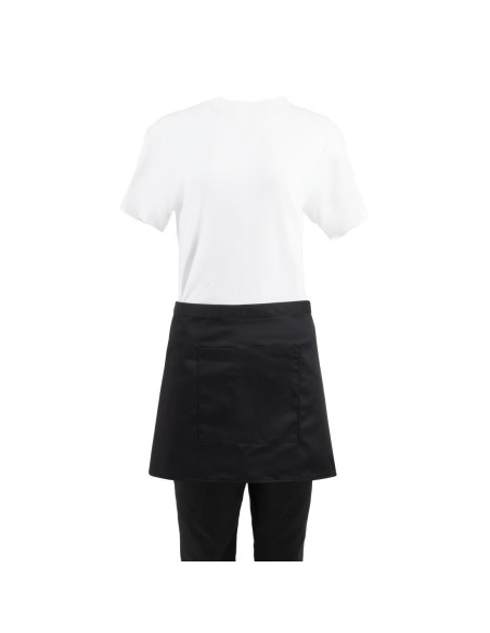 Tablier serveur court Whites noir - demi-tabliers mixte