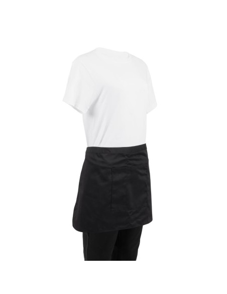 Tablier serveur court Whites noir - demi-tabliers mixte