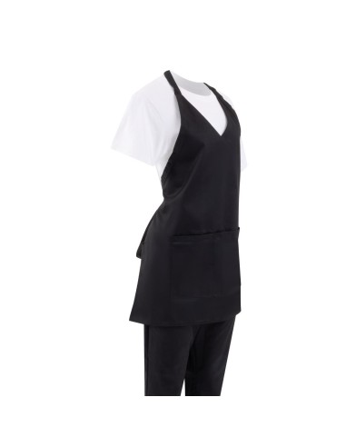 Tablier serveur col en V Whites noir - PolyCoton