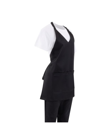 Tablier serveur col en V Whites noir - PolyCoton
