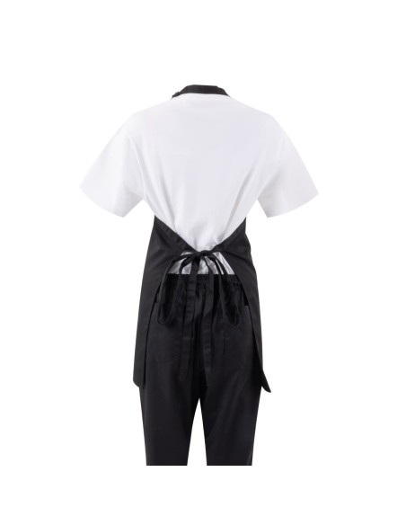 Tablier serveur col en V Whites noir - PolyCoton