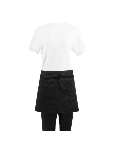 Tablier serveur court Whites noir - demi-tabliers mixte