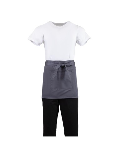 Tablier serveur court Whites gris anthracite - 750x373 mm