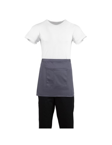 Tablier serveur court Whites gris anthracite - 750x373 mm