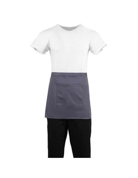Tablier serveur court Whites gris anthracite - 750x373 mm